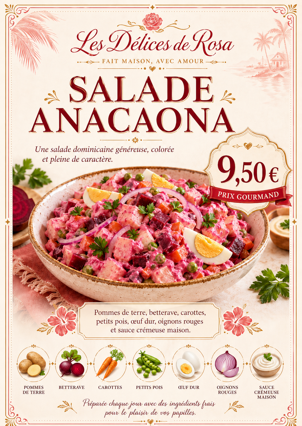 Fiche de la salade Anacaona des Délices de Rosa
